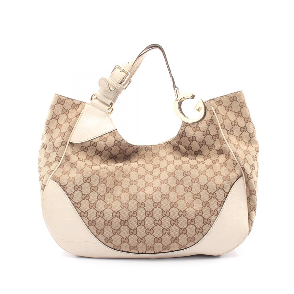 Gucci Gg Canvas Shoulder Bag Leather #301598G46B